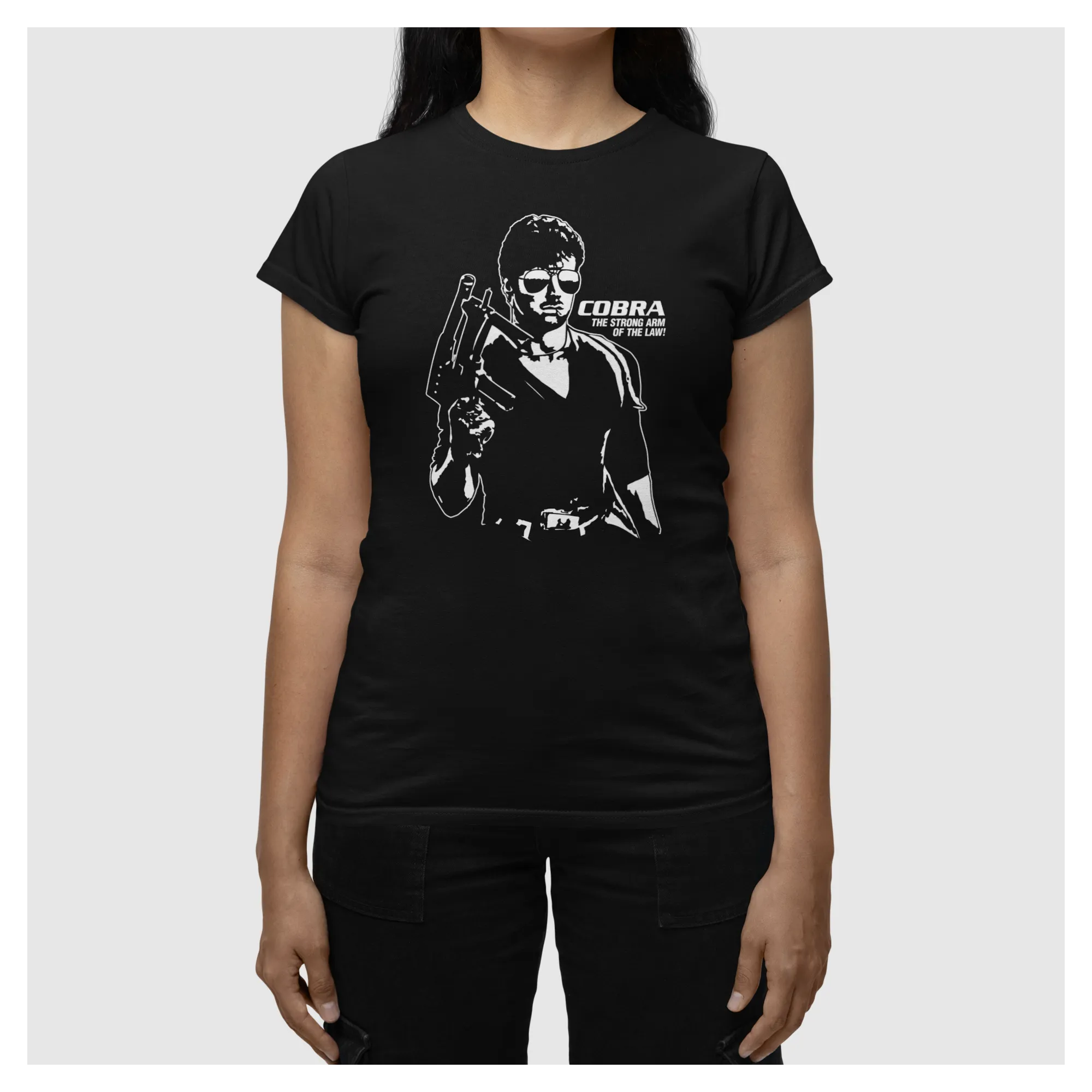 BIGTIME Filme & Serien Sylvester Stallone City Cobra Shirt T-Shirt Damen schwarz Front