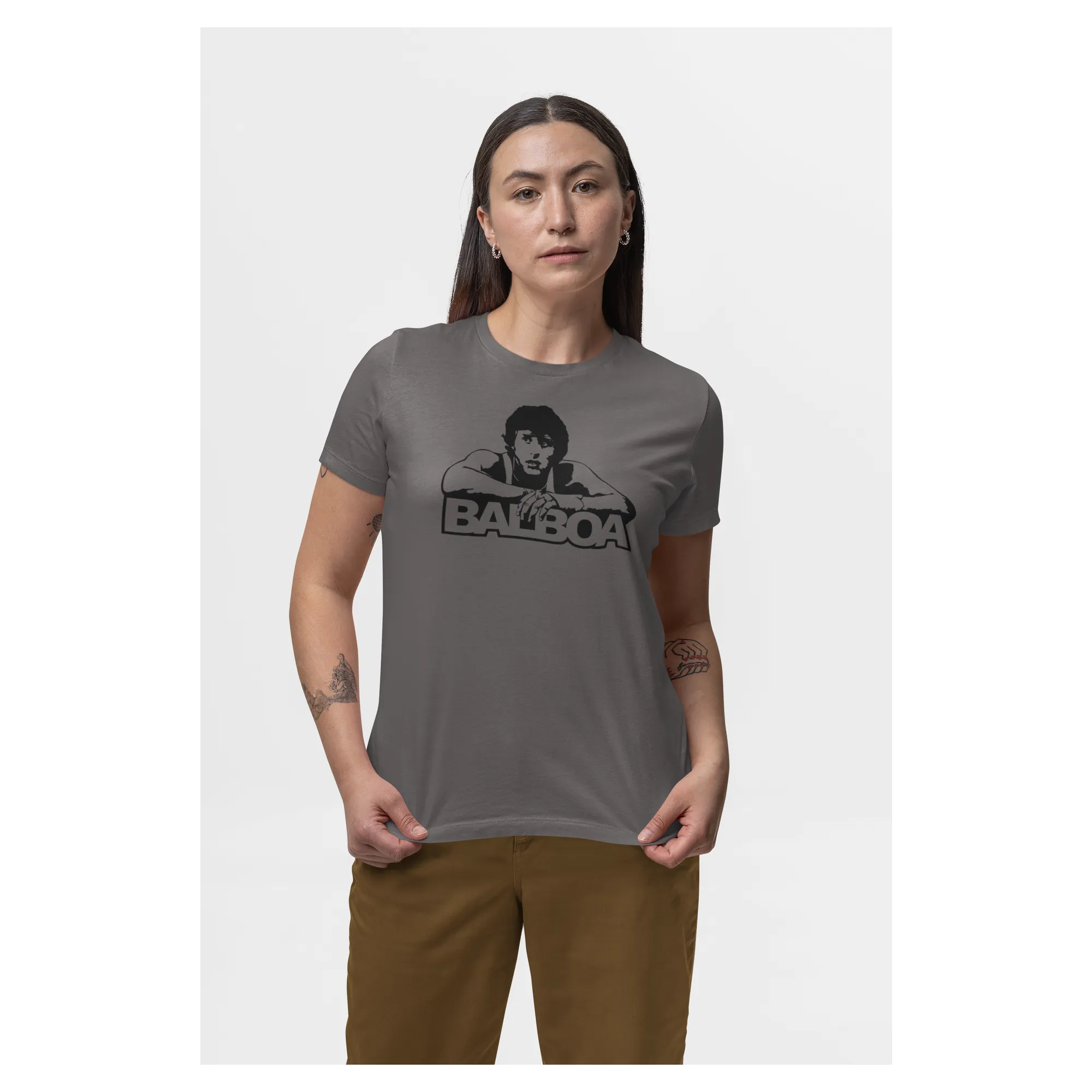 BIGTIME Filme & Serien T-Shirt Rocky Balboa Design 1 Damen charcoal solid Front