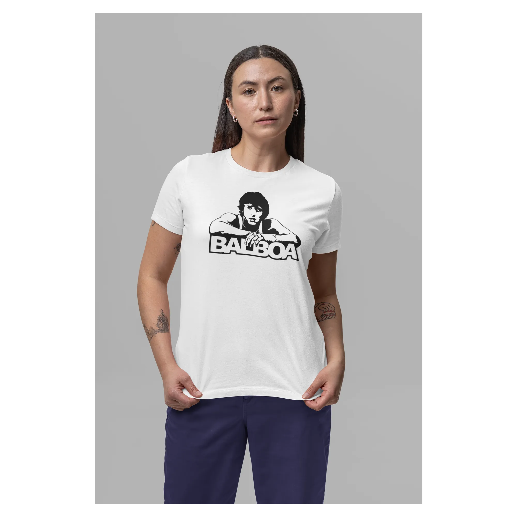 BIGTIME Filme & Serien T-Shirt Rocky Balboa Design 1 Damen white Front
