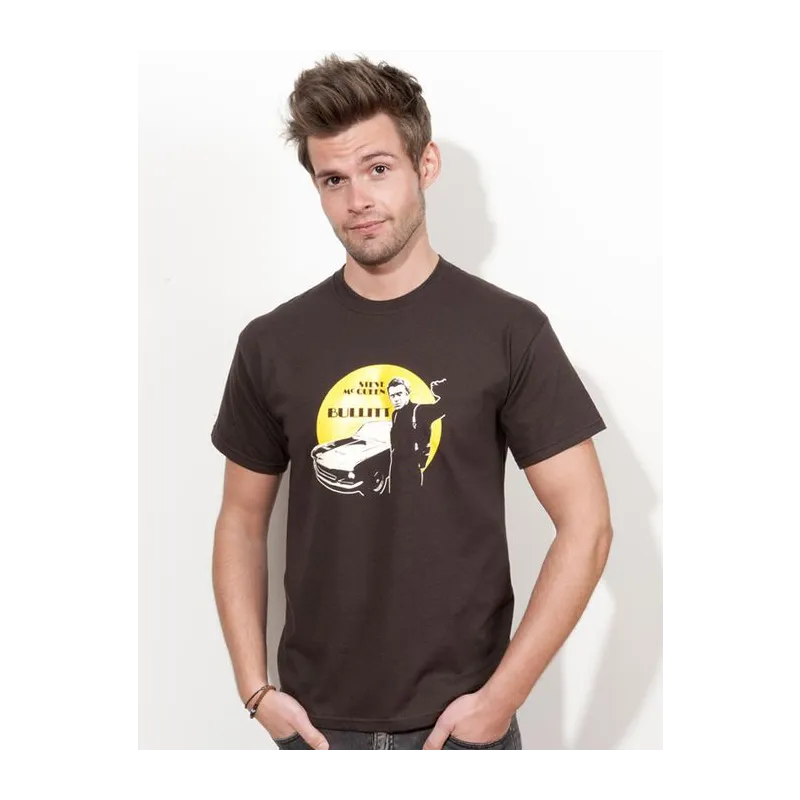 BIGTIME Filme & Serien T-Shirt Steve Mc Queen Bullitt braun Herren braun Front