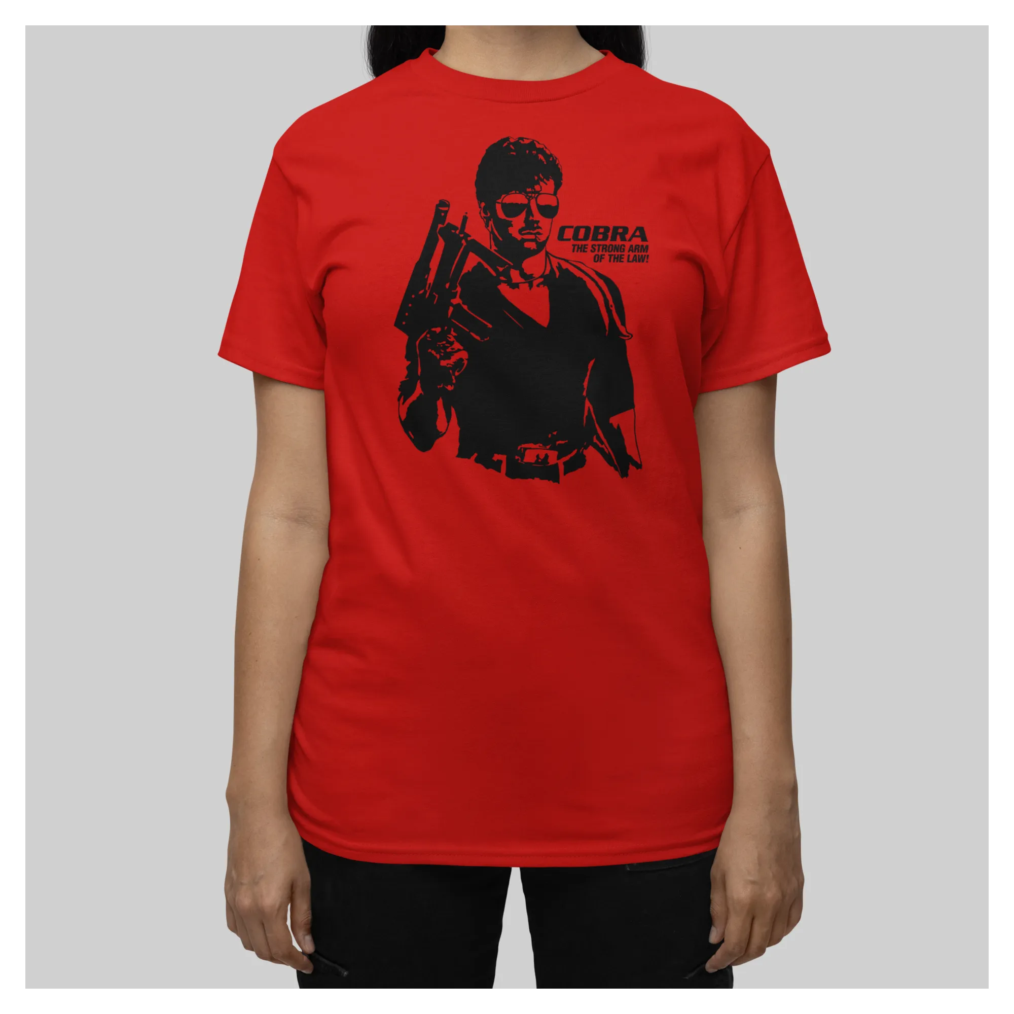 BIGTIME Filme & Serien T-Shirt Sylvester Stallone City Cobra Damen Rot Front