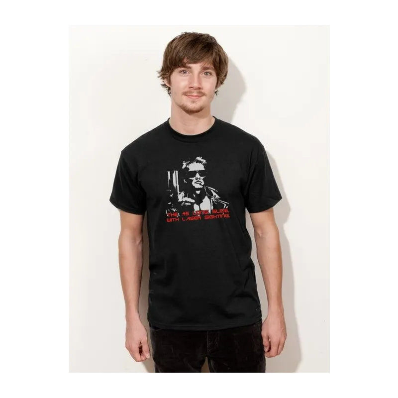 BIGTIME Filme & Serien Terminator Arnold Schwarzenegger schwarz T-Shirt Unisex schwarz Front #farbe_schwarz