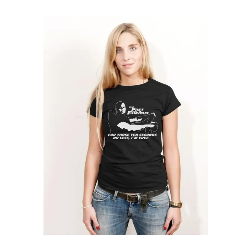 BIGTIME Filme & Serien Vin Diesel The Fast & The Furious Film Shirt schwarz T-Shirt Damen schwarz Front