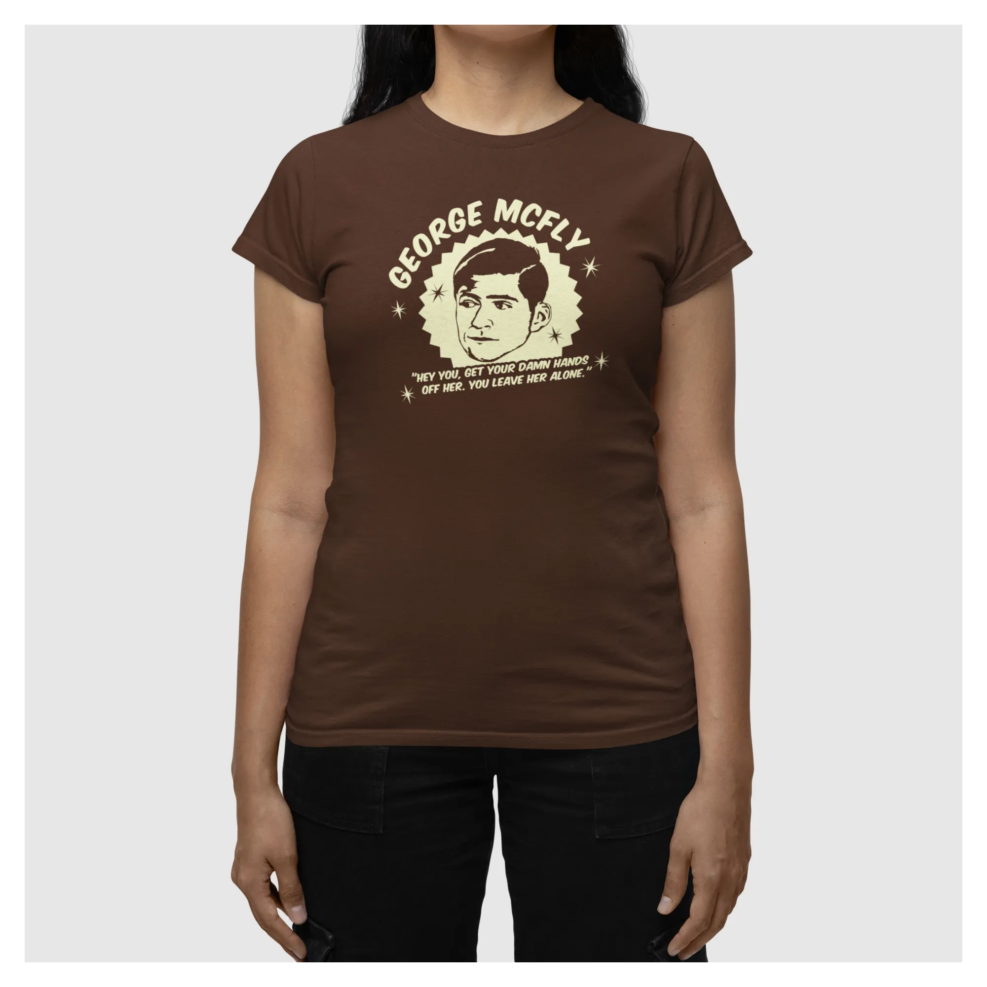 BIGTIME Filme & Serien Zurück in die Zukunft George McFly T-Shirt Damen braun Front