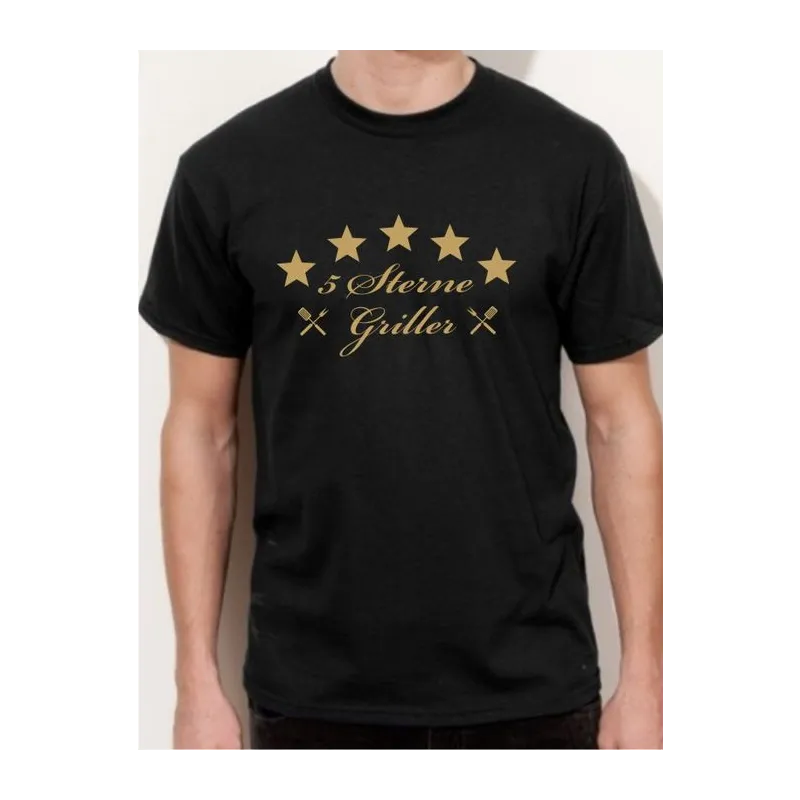 BIGTIME Grillen 5 Sterne Griller - G2 T-Shirt Herren schwarz Front #farbe_schwarz