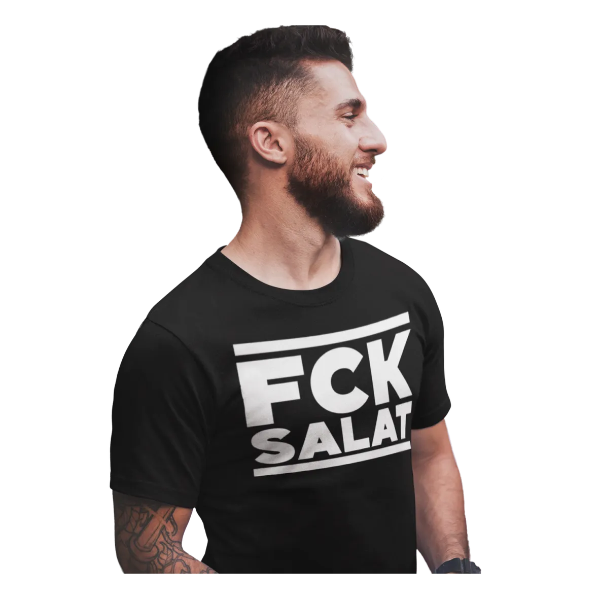 BIGTIME Grillen FCK Salat T-Shirt Unisex Schwarz Front #farbe_schwarz