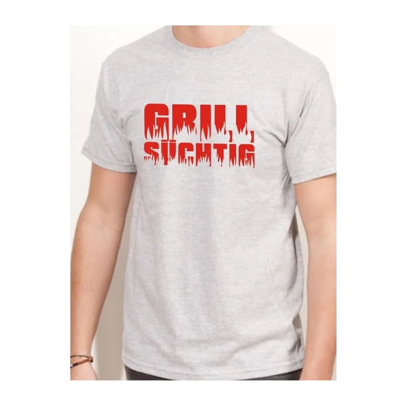 BIGTIME Grillen Grill Süchtig - G3 T-Shirt Herren hellgrau Front #farbe_hellgrau
