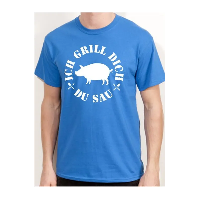 BIGTIME Grillen Ich grill Dich - G5 T-Shirt Herren royalblau Front #farbe_royalblau