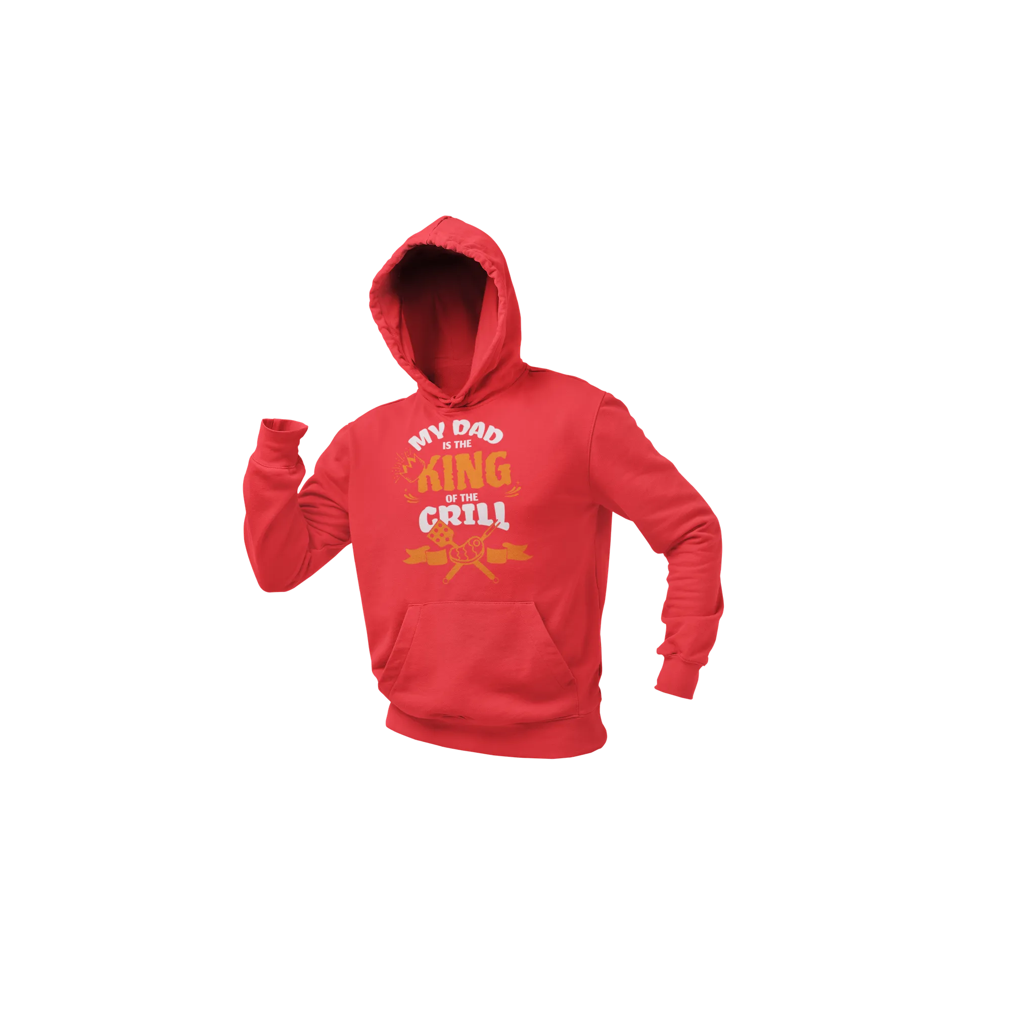 BIGTIME Grillen King of the Grill Hoodie Unisex Rot Front #farbe_rot