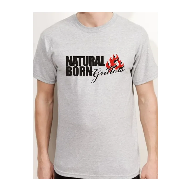 BIGTIME Grillen Natural Born Grillers - G6 T-Shirt Unisex hellgrau Front #farbe_hellgrau
