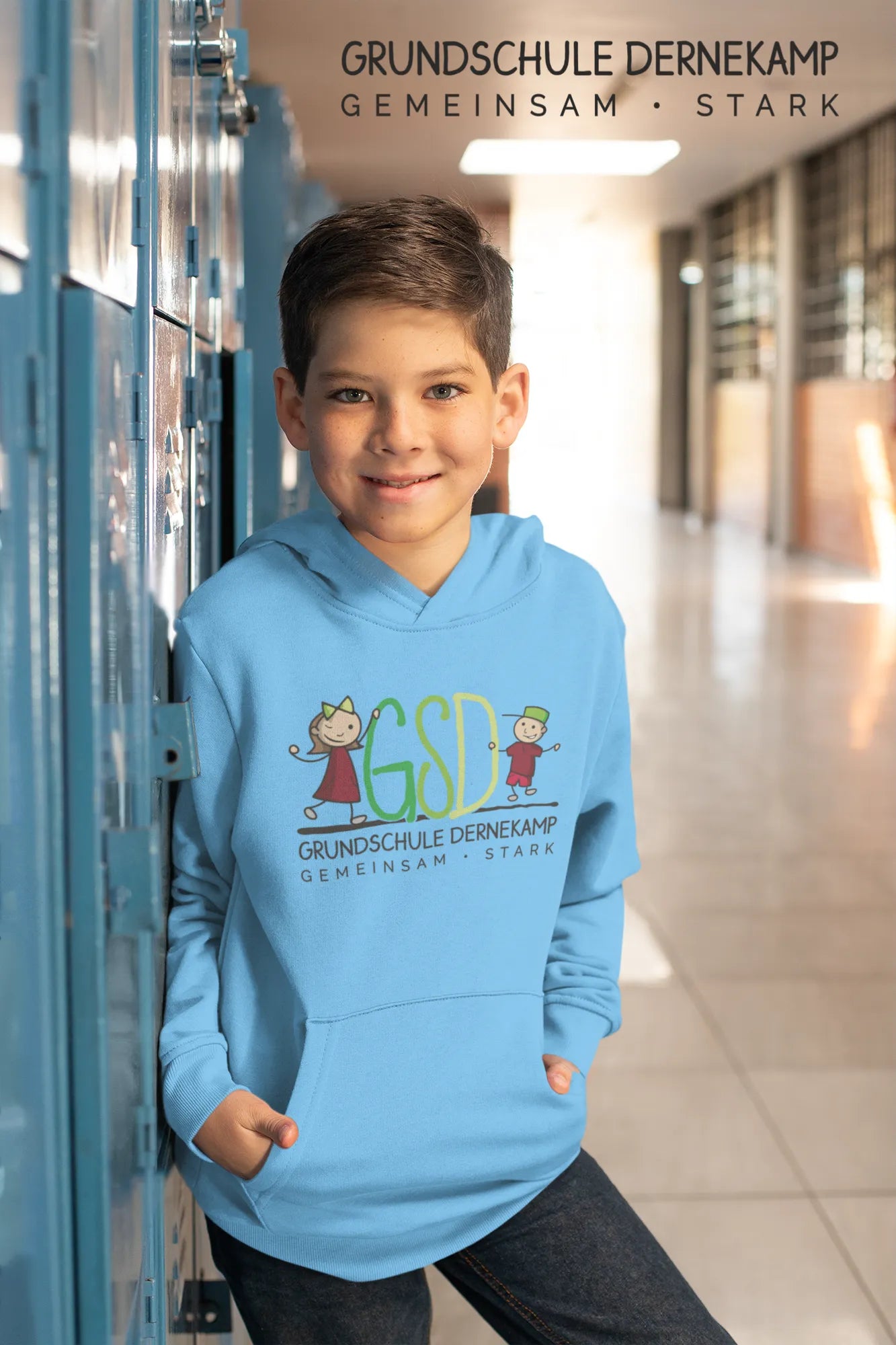 BIGTIME Grundschule Dernekamp - Kids College Hoodie - azurre blue Front