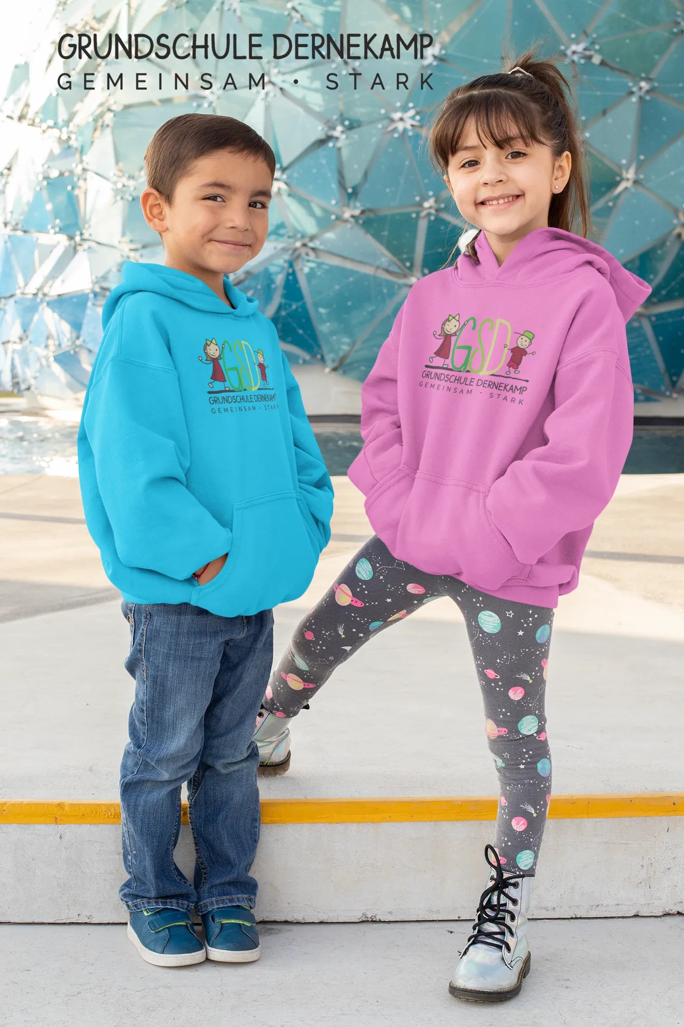 BIGTIME Grundschule Dernekamp - Kids College Hoodie - light pink Rücken