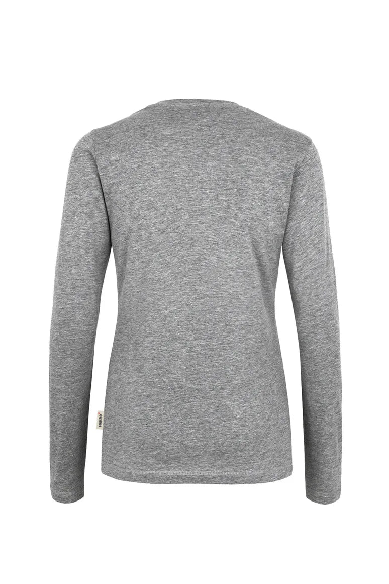 Hakro Longsleeve Classic Damen grau-meliert Rücken