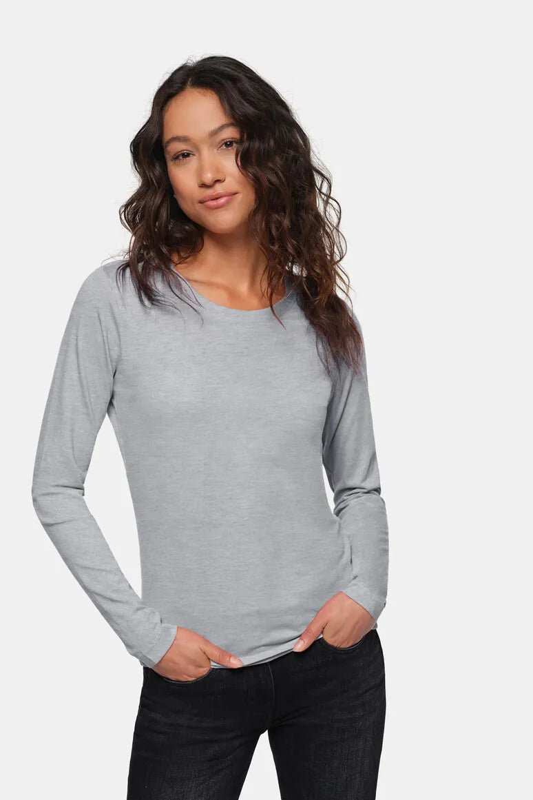 Hakro Longsleeve Classic Damen grau-meliert Lifestyle