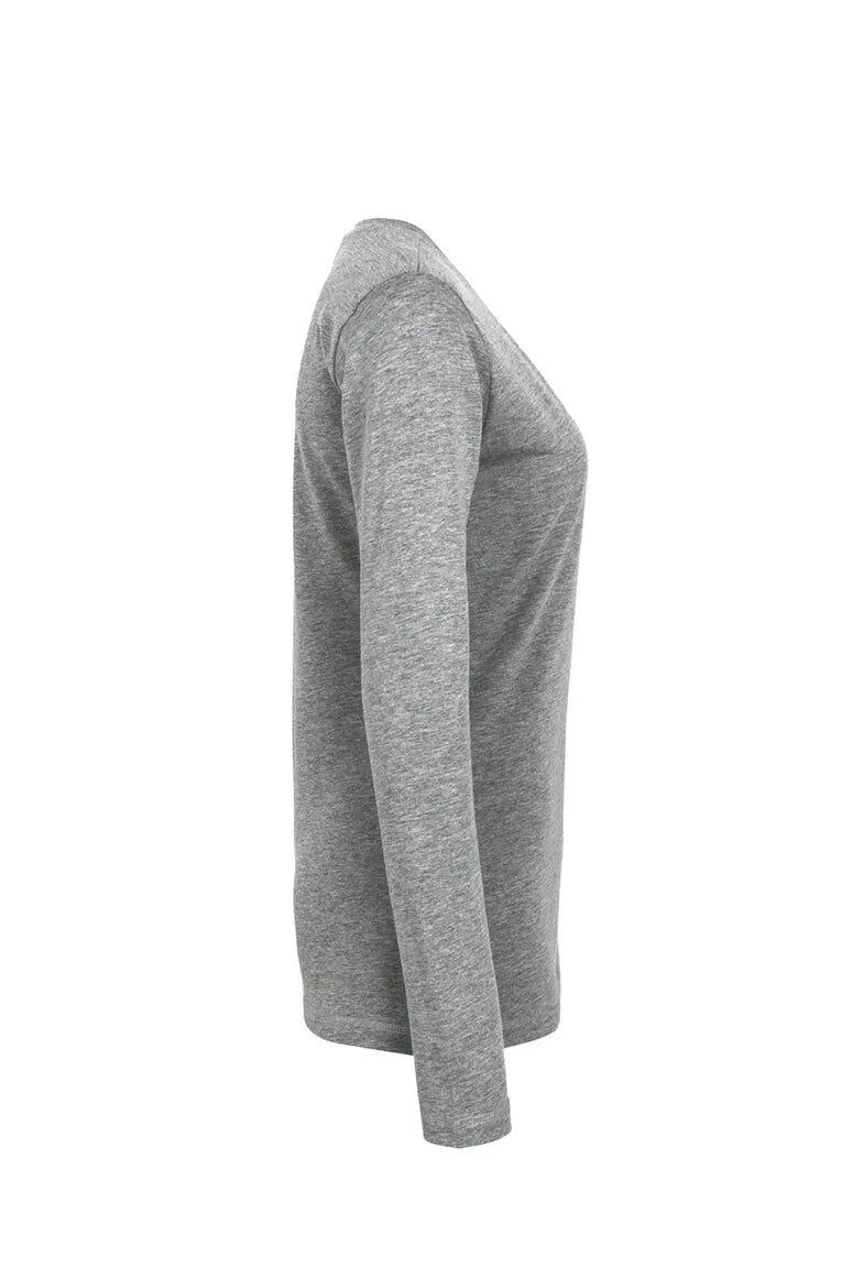 Hakro Longsleeve Classic Damen grau-meliert Seite