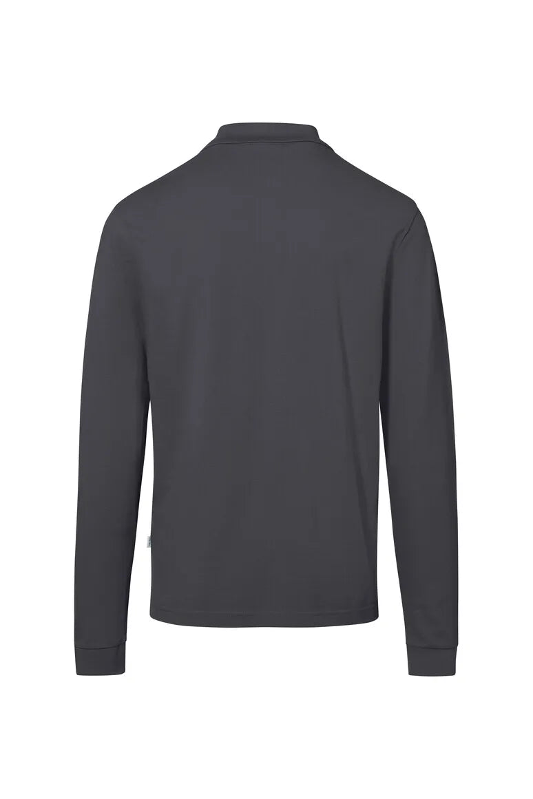 Hakro Pocket-Longsleeve-Poloshirt MIKRALINAR ECO Unisex karbongrau Rücken