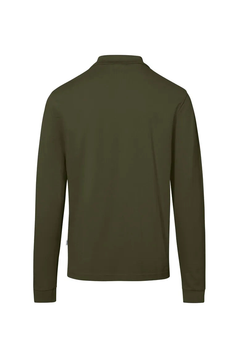 Hakro Pocket-Longsleeve-Poloshirt MIKRALINAR ECO Unisex olive Rücken