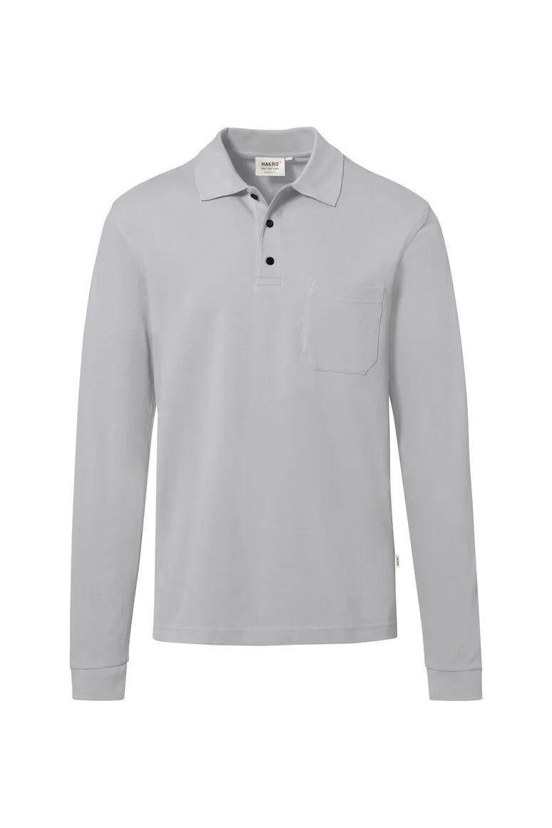 Hakro Pocket-Longsleeve-Poloshirt MIKRALINAR ECO Unisex titan Front