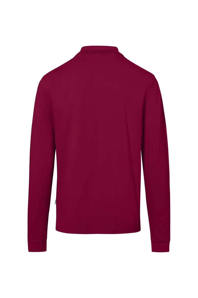 Hakro Pocket-Longsleeve-Poloshirt MIKRALINAR ECO Unisex weinrot Rücken