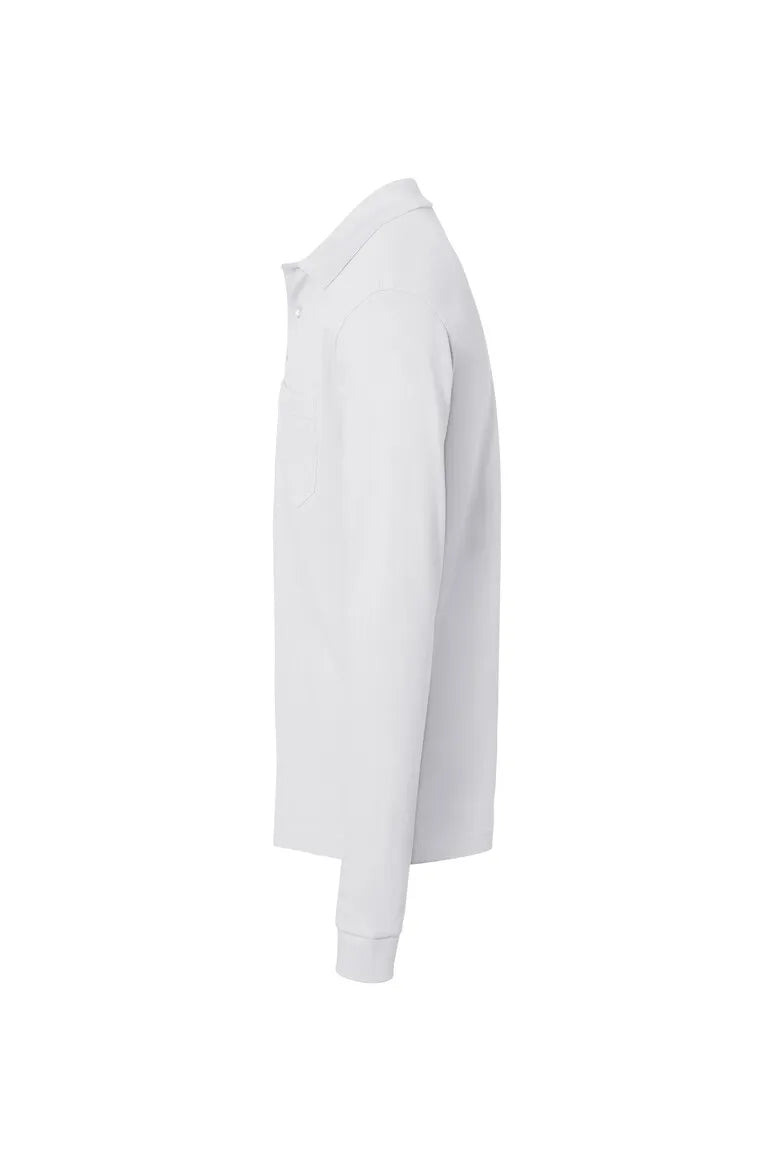 Hakro Pocket-Longsleeve-Poloshirt MIKRALINAR ECO Unisex weiss Seite