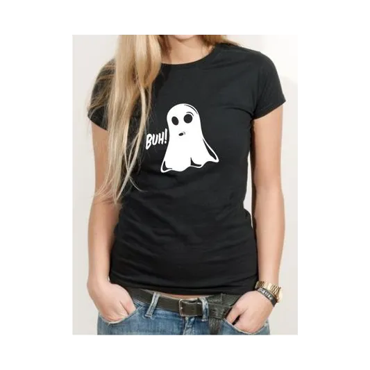 BIGTIME Halloween Buuuuh T-Shirt Damen black Front #farbe_black