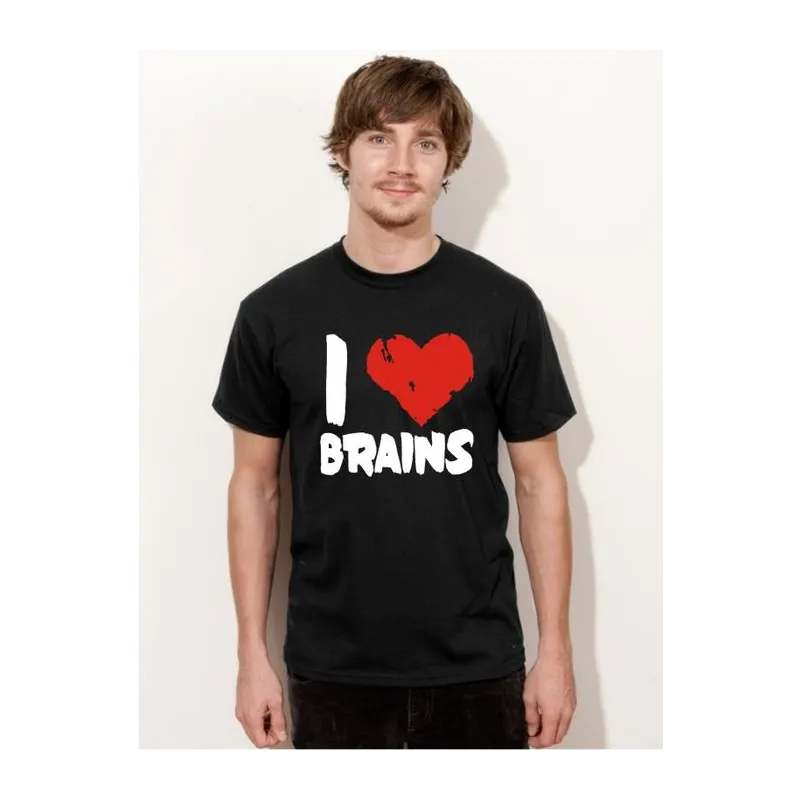 BIGTIME Halloween I Love Brains T-Shirt Herren schwarz Front #farbe_schwarz