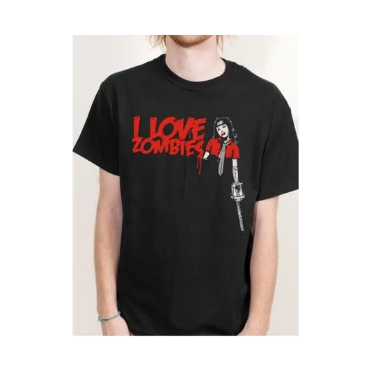 BIGTIME Halloween I Love Zombies schwarz T-Shirt Unisex schwarz Front #farbe_schwarz