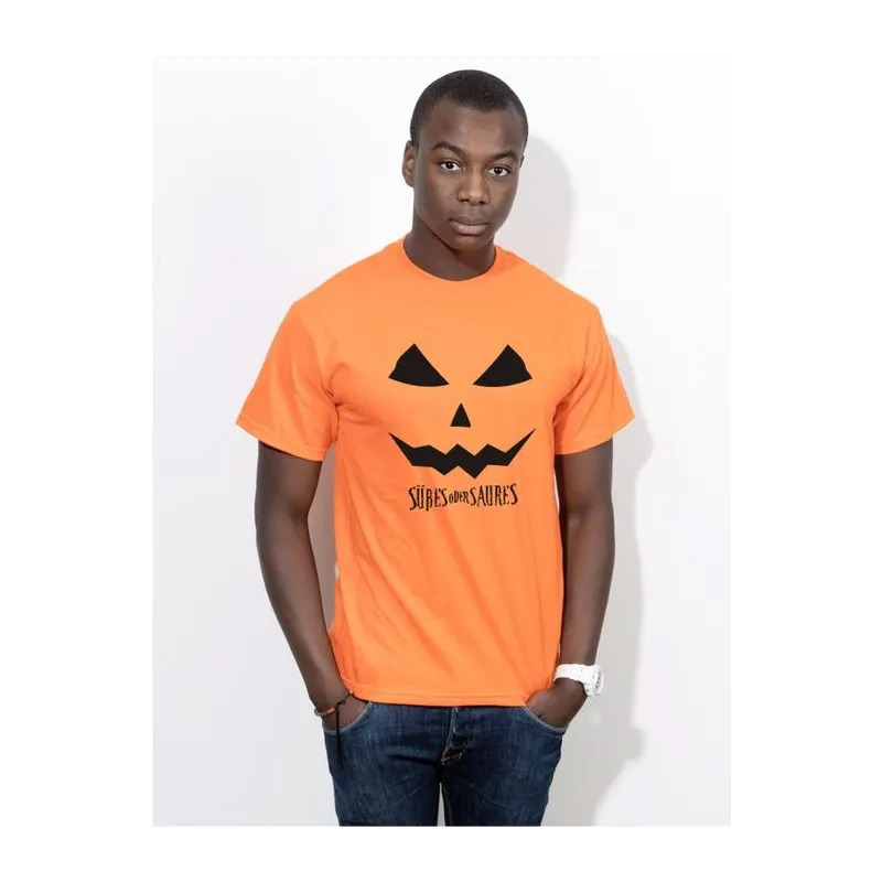 BIGTIME Halloween Süsses oder Saures T-Shirt Herren orange Front #farbe_orange