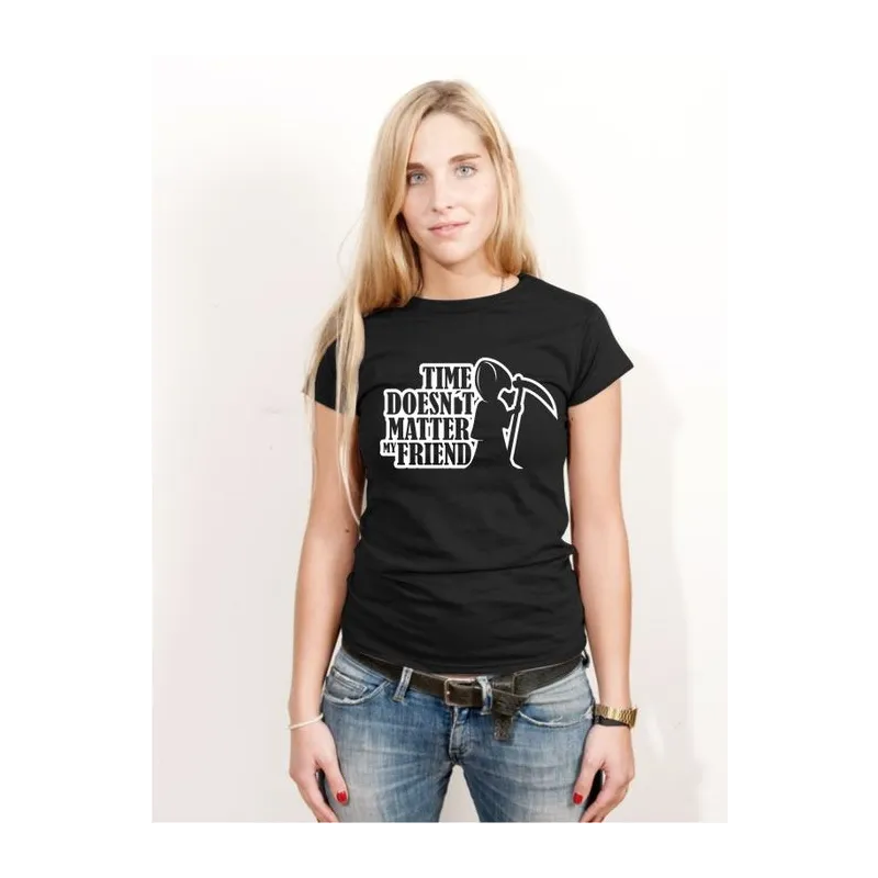 BIGTIME Halloween TIME DOESN´T MATTER T-Shirt Damen schwarz Front #farbe_schwarz