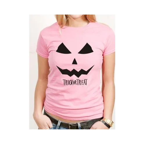 BIGTIME Halloween Trick or Treat T-Shirt Damen rosa Front #farbe_rosa