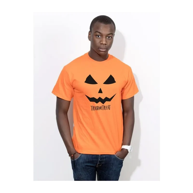 BIGTIME Halloween Trick or Treat T-Shirt Herren orange Front #farbe_orange