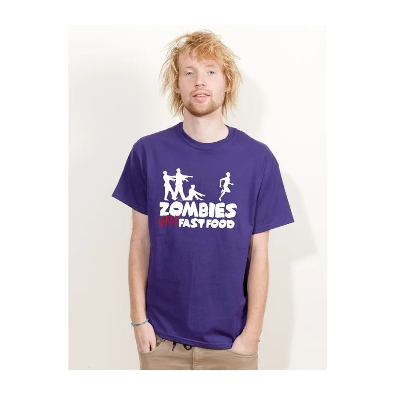 BIGTIME Halloween Zombies Hate Fast Food T-Shirt Herren purple Front