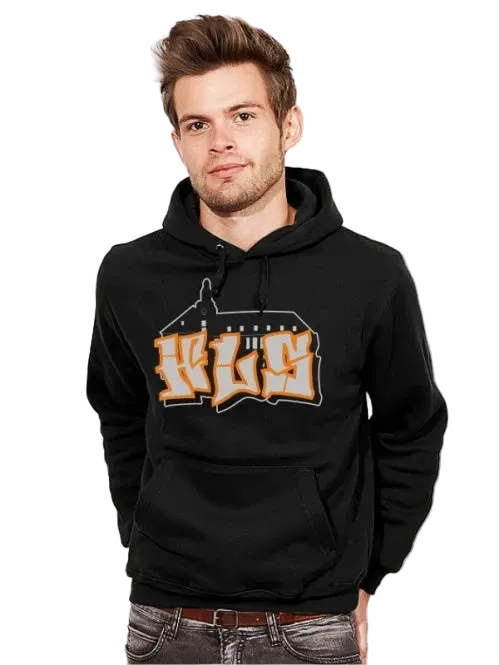 BIGTIME HLS SCHULHOODIE Druck orange/grau