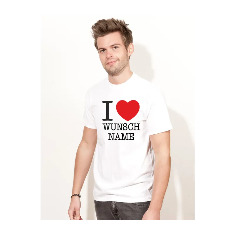BIGTIME I Love mit deinem Wunschnamen weiß T-Shirt Unisex Front