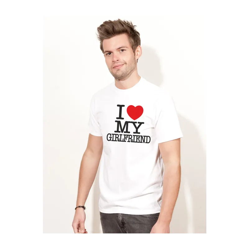 BIGTIME I Love my Girlfriend weiß T-Shirt Unisex Front