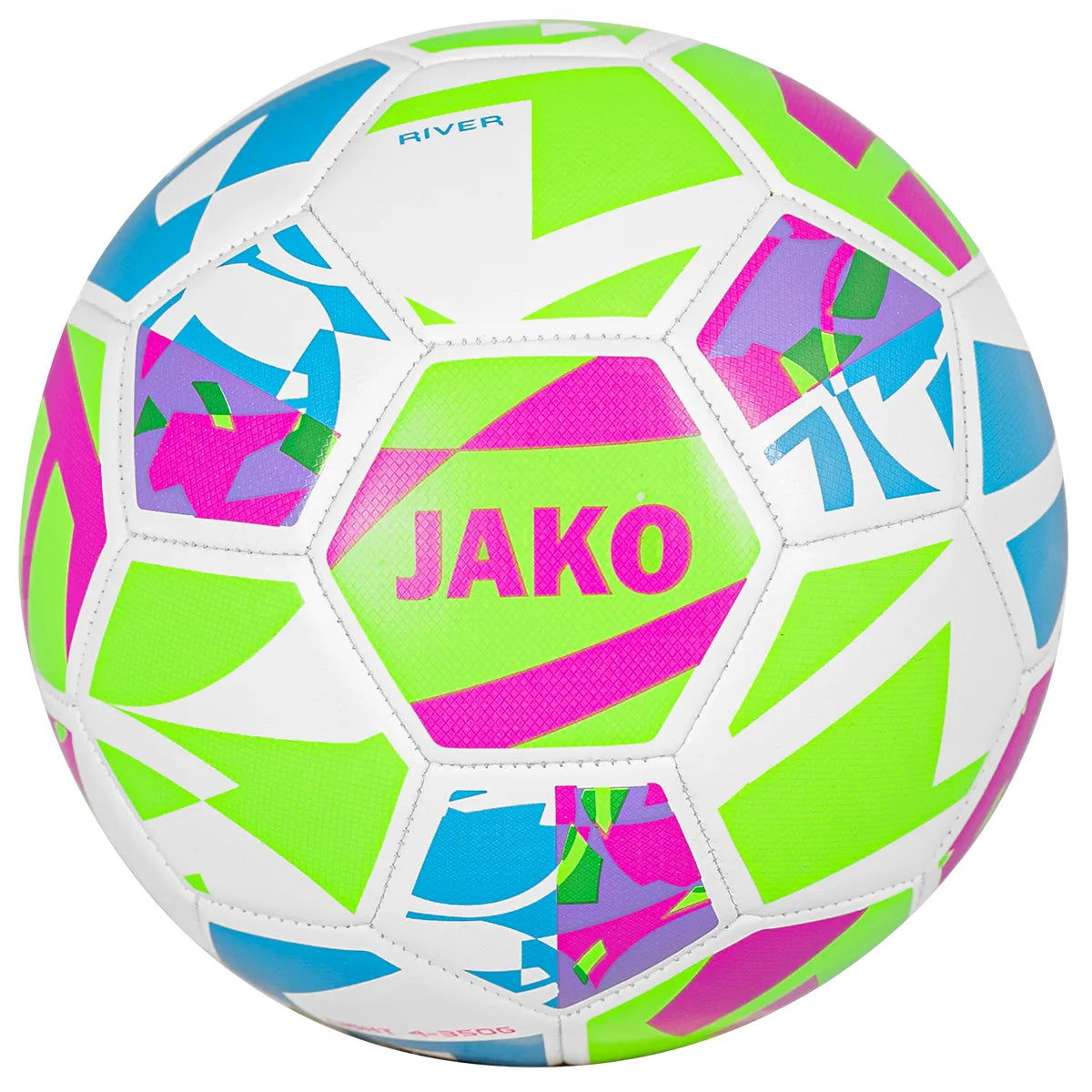 JAKO Fußball River Light weiß/neongrün/pink
