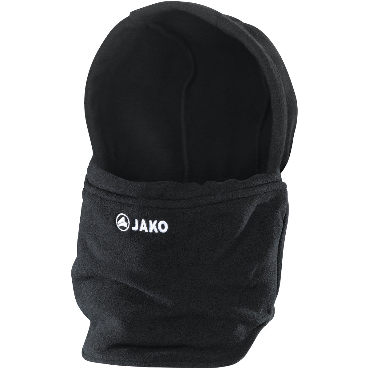 JAKO Neckwarmer mit Mütze schwarz Front #farbe_schwarz