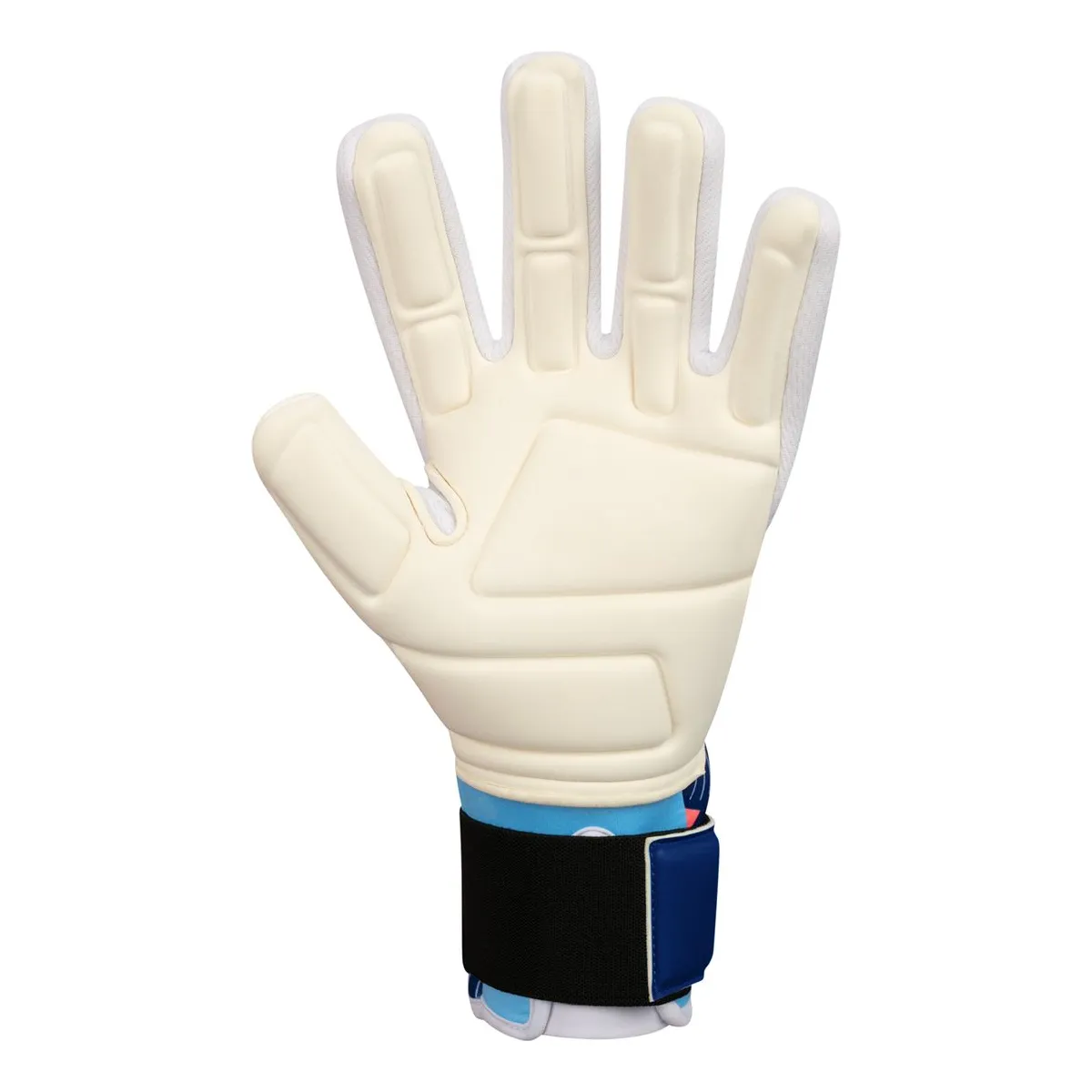 JAKO Torwarthandschuhe River GIGA NC Unisex navy-skyblue-coral Rücken #farbe_navy-skyblue-coral