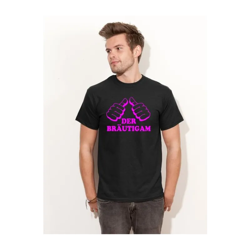 BIGTIME Junggesellenabschied Der Bräutigam T-Shirt Unisex schwarz Front #farbe_schwarz