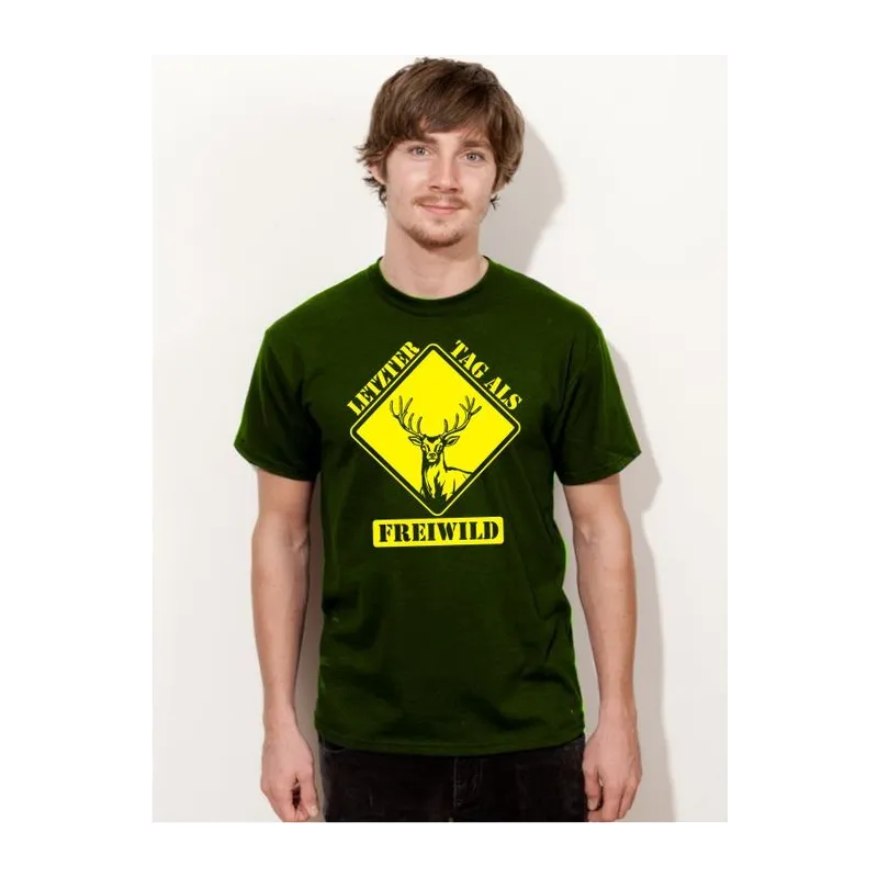BIGTIME Junggesellenabschied Freiwild JGA 18 T-Shirt Herren dunkelgruen Front #farbe_dunkelgruen