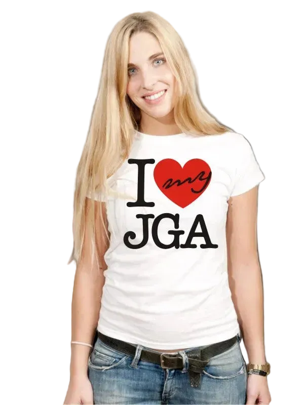 BIGTIME Junggesellenabschied I Love my JGA T-Shirt Damen weiss Front #farbe_weiss