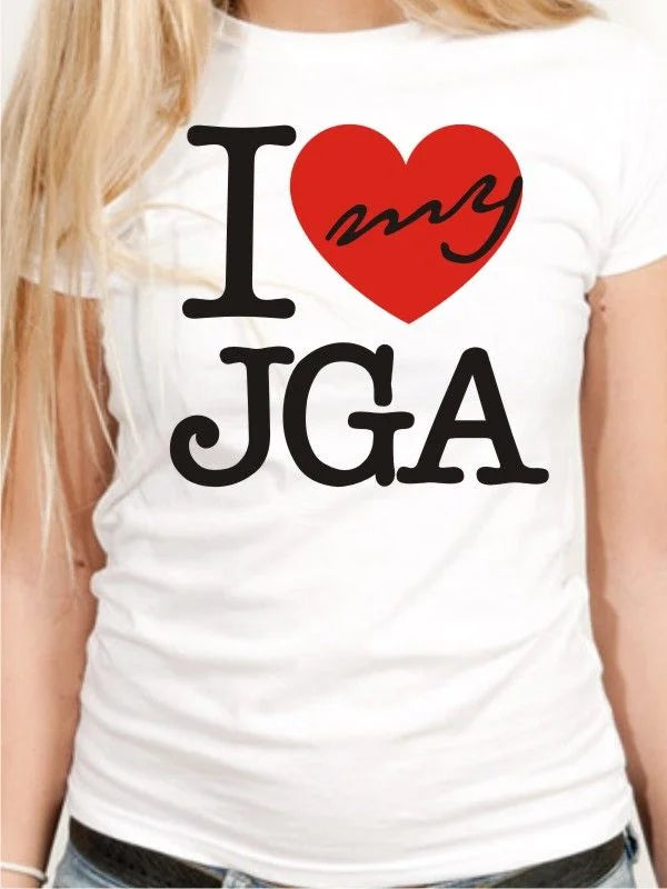 BIGTIME Junggesellenabschied I Love my JGA T-Shirt Damen weiss Front #farbe_weiss