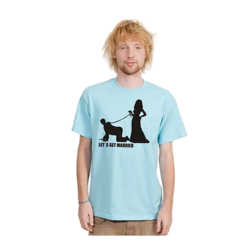 BIGTIME Junggesellenabschied Lets Get Married T-Shirt Unisex hellblau Front #farbe_hellblau