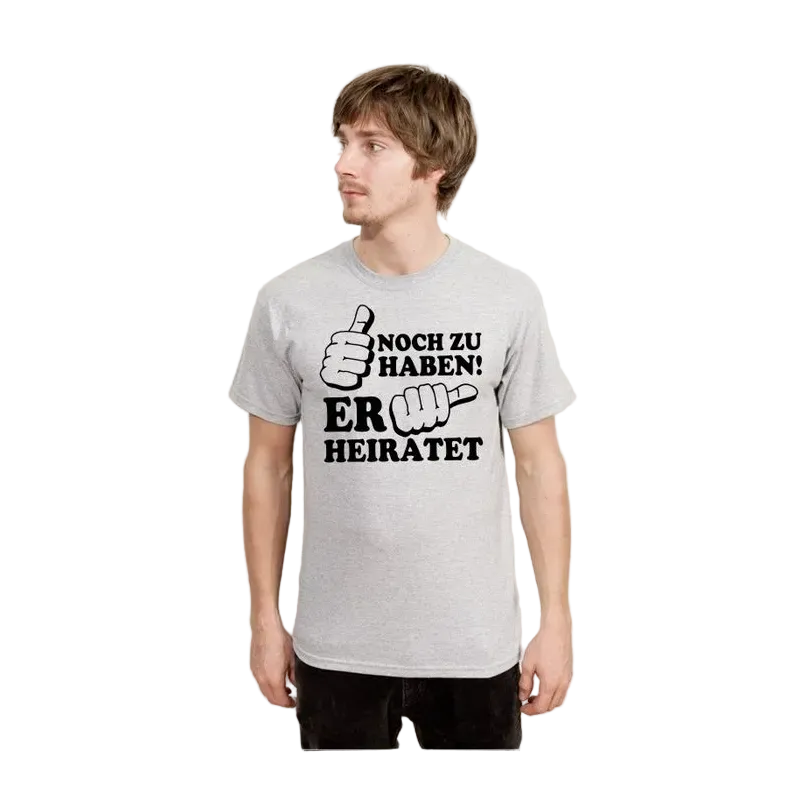 BIGTIME Junggesellenabschied Noch zu Haben JGA 6 T-Shirt Herren grau Front