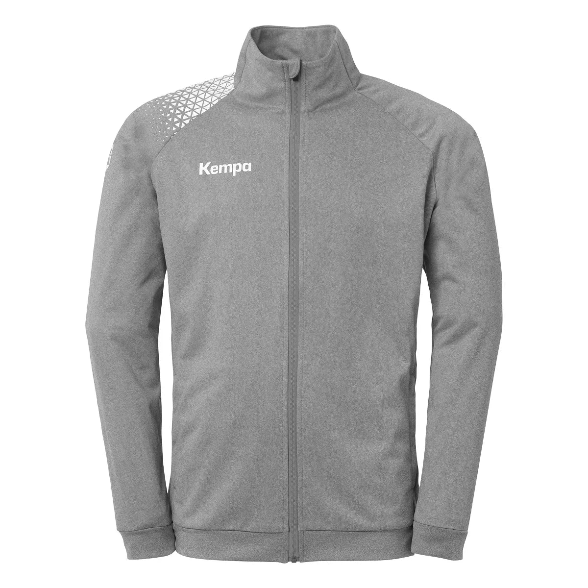 Kempa Trainingsjacke Ambition 28 Poly Kinder dark-grau-melange-weiss Front #farbe_dark-grau-melange-weiss