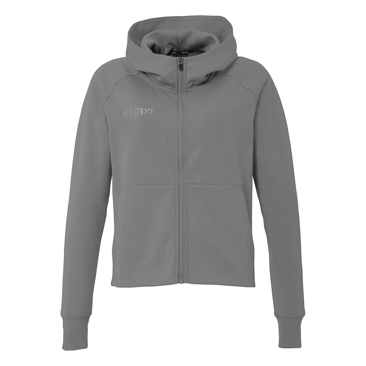 Kempa Kapuzenjacke STMNT Damen steingrau Front #farbe_steingrau