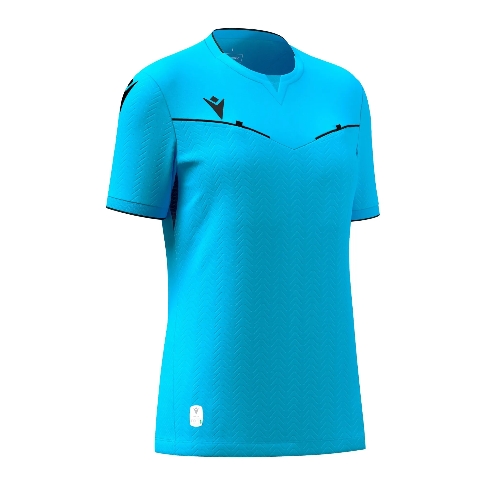 Macron Schiedsrichter Trikot Kateryn Eco Kurzarm Damen Neon Sky Front
