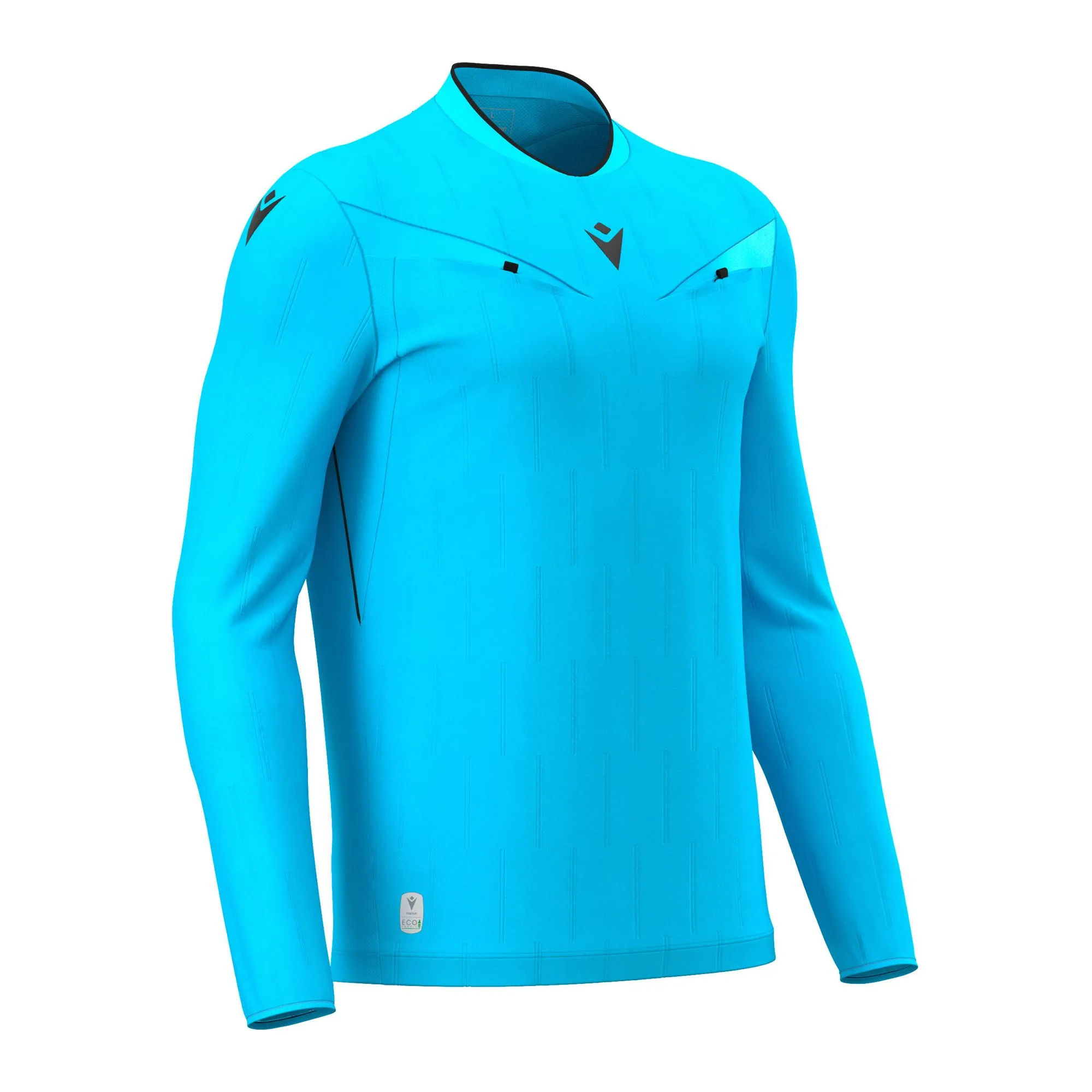 Macron Schiedsrichter Trikot Mendez Eco Langarm Unisex Neon Sky Front