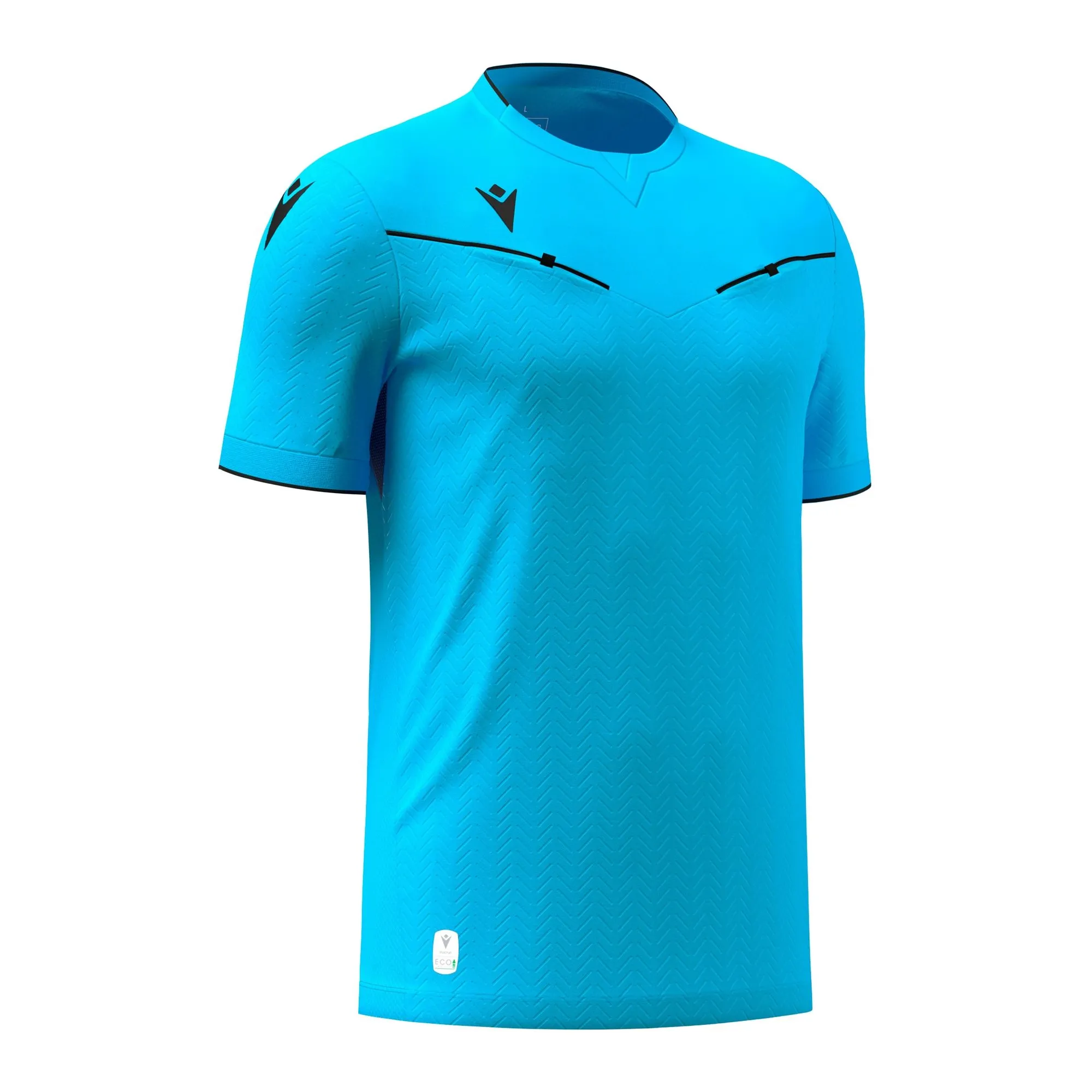 Macron Schiedsrichter Trikot Ponnet Eco Kurzarm Unisex Neon Sky Front