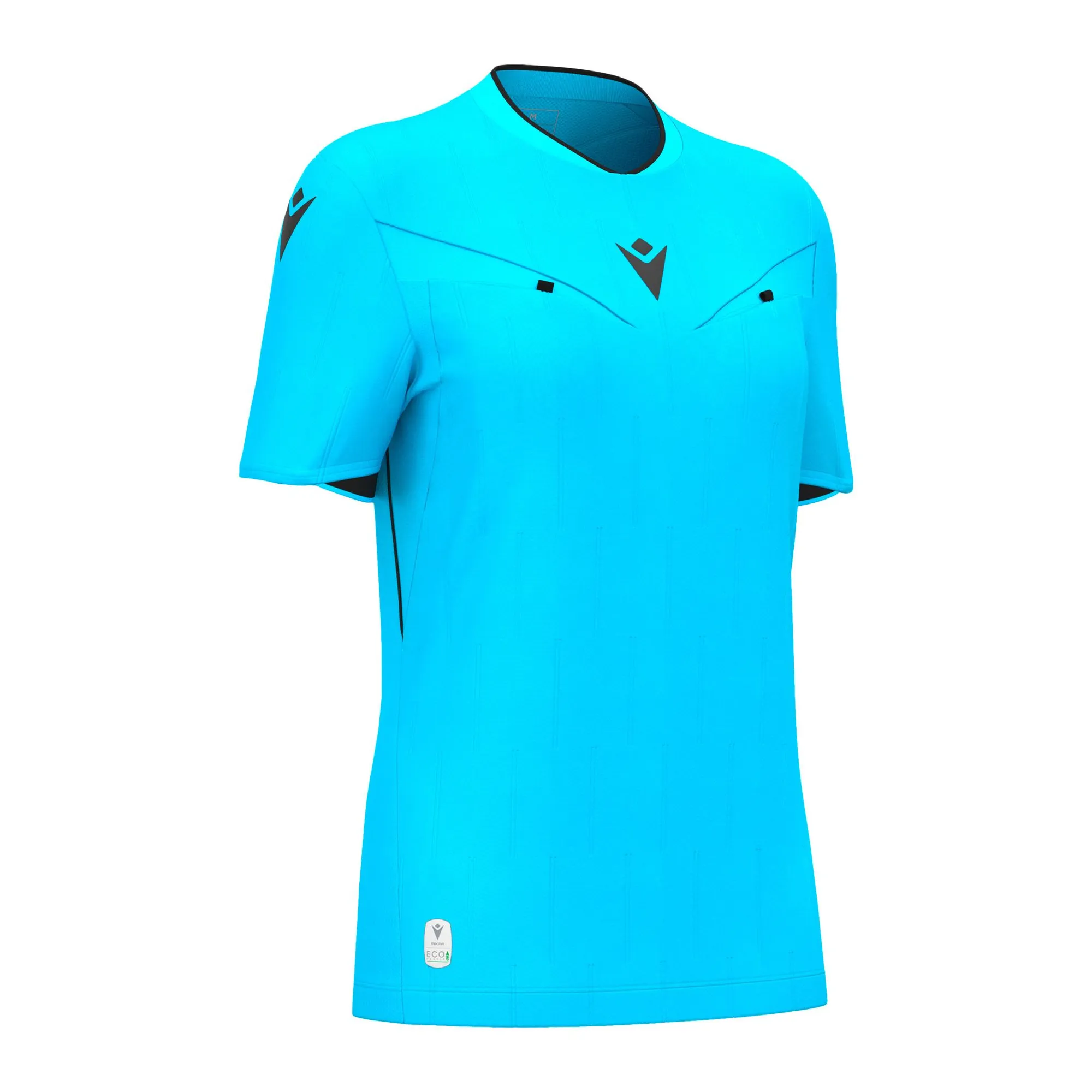 Macron Schiedsrichter Trikot Tess Eco Kurzarm Damen Neon Sky Front #farbe_neon-sky